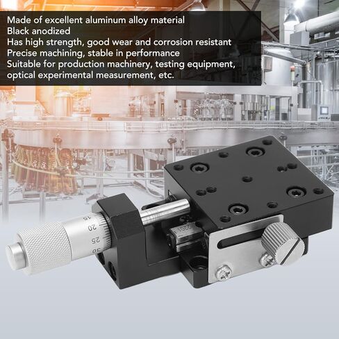 Manual Precise Linear Stage Cross Roller Guide X Axis Sliding Platform for Optical Instruments Laboratory Equipment Aluminum Alloy 40x40mm Black Anodized in Saudi Arabia