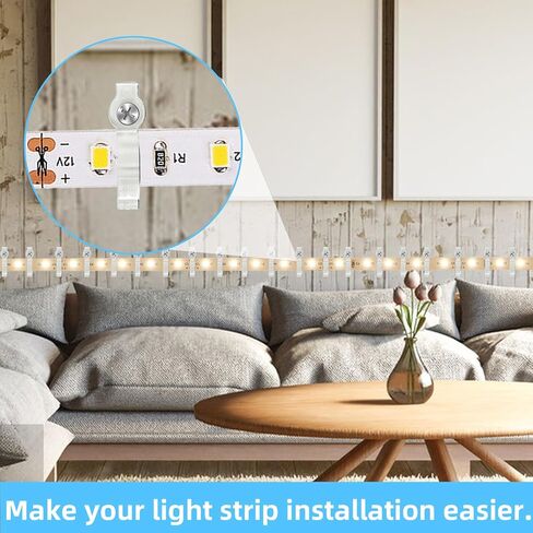 100 Pack Strip Light Mounting Brackets, Transparent Fixing Clips with 100 Screws, One-Side Fixing, Light Strip Clips for Outdoor, for 10mm Wide Waterproof Light Strip in Kuwait