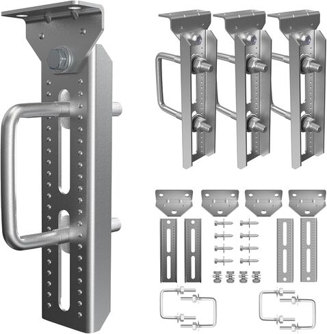 Wellmax 10" Heavy Duty Boat Trailer Bunk Brackets, 4-Pack | Galvanized Steel with Dacromet Coated | Swivel Top | Fits 3x3, 2x3, 1.5x3 Crossmembers | for Deep-V Hulls & 2x6 Bunk Boards in Kuwait