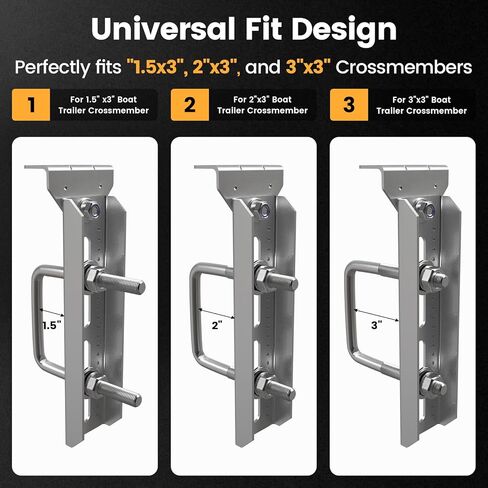 Wellmax 10" Heavy Duty Boat Trailer Bunk Brackets, 4-Pack | Galvanized Steel with Dacromet Coated | Swivel Top | Fits 3x3, 2x3, 1.5x3 Crossmembers | for Deep-V Hulls & 2x6 Bunk Boards in Kuwait