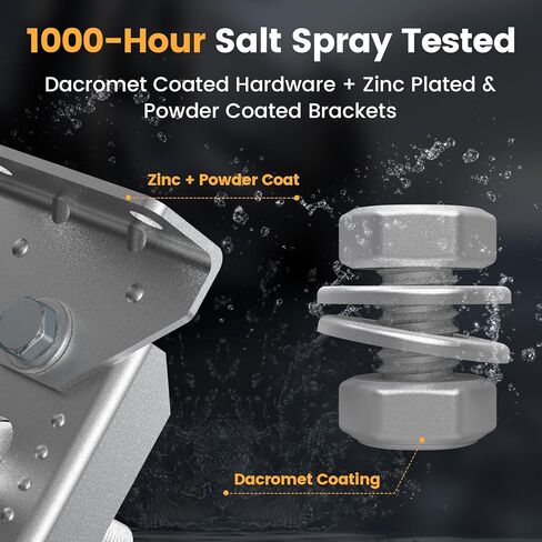 Wellmax 10" Heavy Duty Boat Trailer Bunk Brackets, 4-Pack | Galvanized Steel with Dacromet Coated | Swivel Top | Fits 3x3, 2x3, 1.5x3 Crossmembers | for Deep-V Hulls & 2x6 Bunk Boards in Kuwait