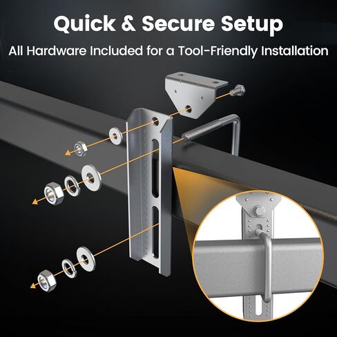 Wellmax 10" Heavy Duty Boat Trailer Bunk Brackets, 4-Pack | Galvanized Steel with Dacromet Coated | Swivel Top | Fits 3x3, 2x3, 1.5x3 Crossmembers | for Deep-V Hulls & 2x6 Bunk Boards in Kuwait