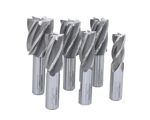 Accusize Industrial Tools 6 Pc Multi Flute Bridgeport H.S.S. End Mills Set, 3/4'' Shank, 4 and 6 Flute, Cutting Dia from 3/4'' to 1-1/2'', 1822-0206 in Saudi Arabia