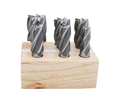 Accusize Industrial Tools 6 Pc Multi Flute Bridgeport H.S.S. End Mills Set, 3/4'' Shank, 4 and 6 Flute, Cutting Dia from 3/4'' to 1-1/2'', 1822-0206 in Saudi Arabia