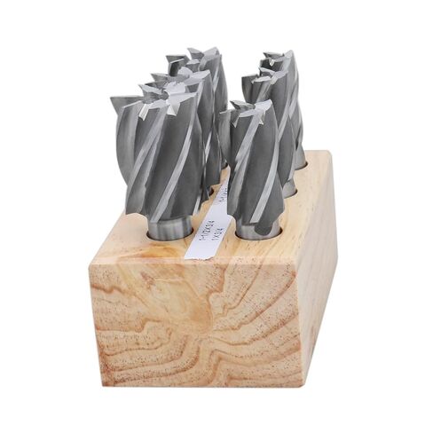 Accusize Industrial Tools 6 Pc Multi Flute Bridgeport H.S.S. End Mills Set, 3/4'' Shank, 4 and 6 Flute, Cutting Dia from 3/4'' to 1-1/2'', 1822-0206 in Saudi Arabia