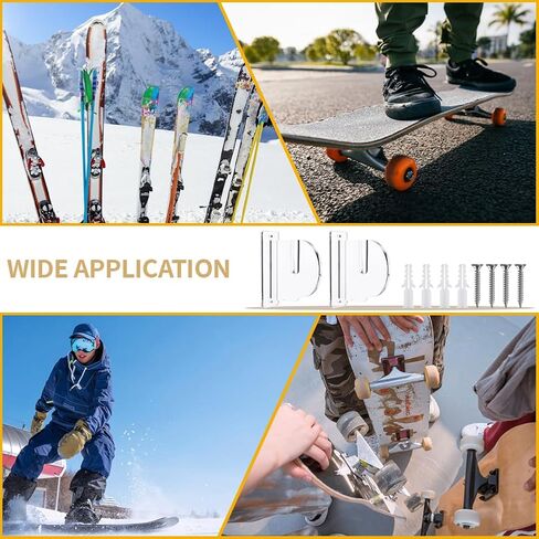 1 Pair Skateboard Wall Mount Acrylic Horizontal Storage Holder Longboard Skateboards Display Rack for Organize Snowboards Collectibles Wands Swords (Transparent) in Saudi Arabia