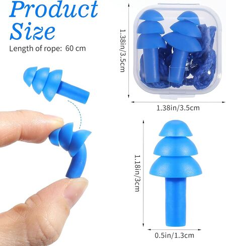 6 Pairs Ear Plugs for Sleeping, Soft Reusable Silicone Earplugs for Swimming & Noise Cancelling Ear Protection, Comfortable Moldable Fit for Travel, Work, Concerts, Snoring, Black in Saudi Arabia