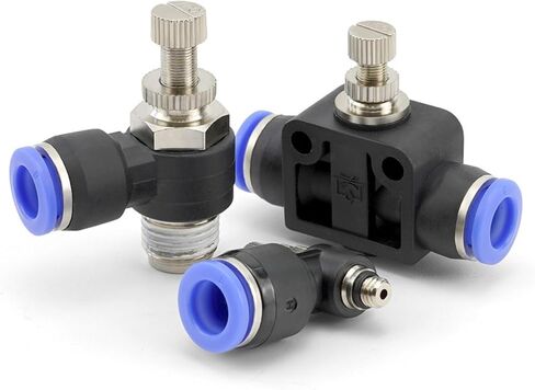 Blue pneumatic speed regulating one-way flow limiting SA pipeline cylinder throttle valve SL4-M5/6-01/8-02 air pipe joint(Sl8-04(blue)) in Saudi Arabia
