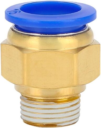 هوائي سريع مشترك أزرق PC8-02 خيط خارجي نحاسي مستقيم من خلال إدراج 8-M5 بعقب أسنان القصبة الهوائية 1 قطعة (PC8-02 (أزرق)) in Kuwait