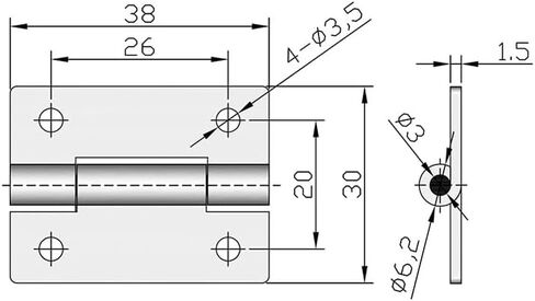 مفصل قابل للطي لمعدات الهندسة الكهربائية باب مسطح ومفتوح عادي قطعة واحدة in Kuwait