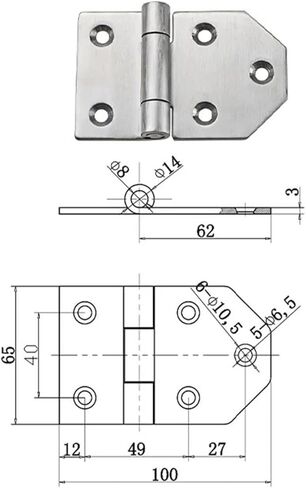 لوحة مسطحة قابلة للطي معدات الآلات الصناعية الأثاث المفصلي الأجهزة 304 الفولاذ المقاوم للصدأ 1 قطعة in Kuwait