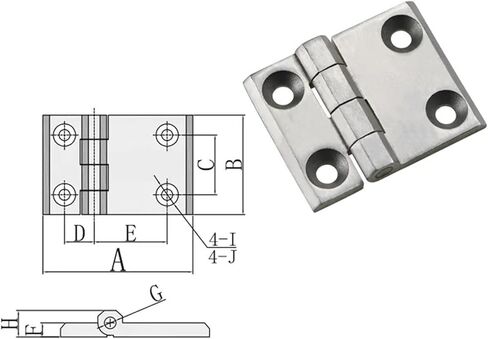 مفصلات شديدة التحمل 180 درجة أبواب خزانة صناعية 304 من الفولاذ المقاوم للصدأ قطعة واحدة in Kuwait