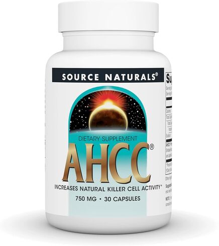 Source Naturals AHCC 750 مجم يزيد من نشاط الخلايا القاتلة الطبيعية* - 60 كبسولة in Kuwait
