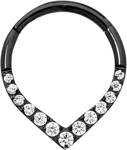 365 Sleepers Titanium Implant Grade 16G Gem Tear Drop Septum Jewelry Hinged Segment Ring Body Piercing Hoop Lip Rings Helix Cartilage Rook Sleeper Earrings 8mm – 10mm in Saudi Arabia