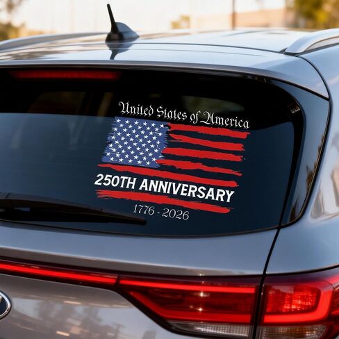 2 Pcs 250th Anniversary Decal The Independence of USA Sticker 1776-2026 Flag Decal United States Patriotic Vinyl Bumper Sticker Merchandise in Saudi Arabia
