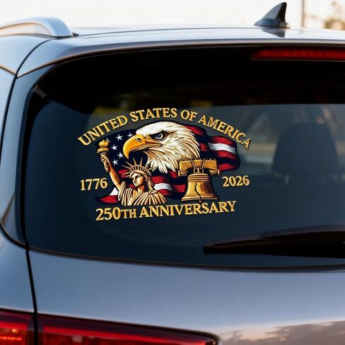 2 Pcs 250th Anniversary Decal The Independence of USA Sticker 1776-2026 Flag Decal United States Patriotic Vinyl Bumper Sticker Merchandise in Saudi Arabia