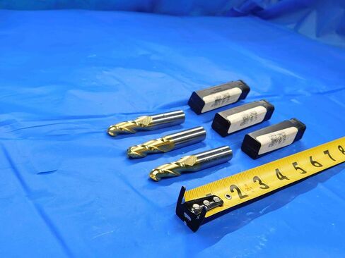 M & J Tooling LLC 3 PC. LOT of Carbide TIN Coated Tapered END Mills 3/8 Cut Dia. 3 Flute 82950171 - CB2861BR3 in Kuwait