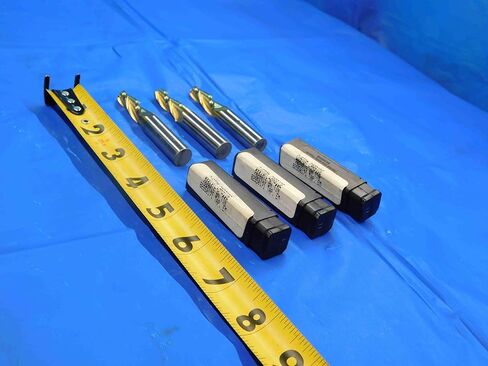 M & J Tooling LLC 3 PC. LOT of Carbide TIN Coated Tapered END Mills 3/8 Cut Dia. 3 Flute 82950171 - CB2861BR3 in Kuwait
