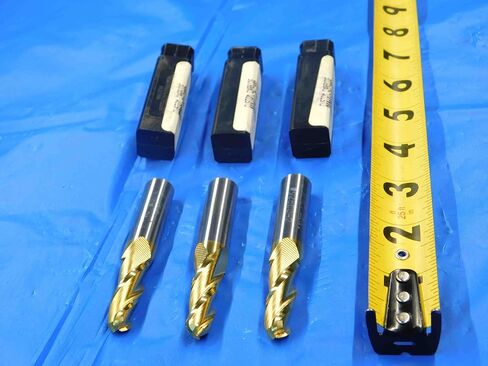 M & J Tooling LLC 3 PC. LOT of Carbide TIN Coated Tapered END Mills 3/8 Cut Dia. 3 Flute 82950171 - CB2861BR3 in Kuwait