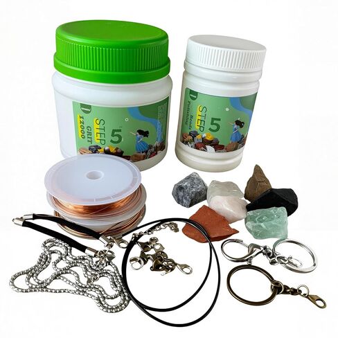 1.5 lbs Tumbler Media Grit,12000 Grit Aluminum Oxide for Final Finish, Step5 Polishing Grit for Rocks, Works with Any Rock Tumbler, Rock Polisher, Stone Polisher in Kuwait