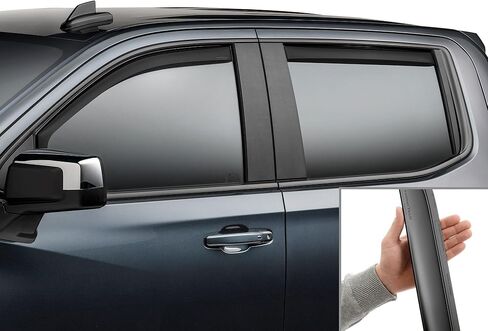 WeatherTech Custom Fit Side Window Deflectors for Sierra 1500, Limited, Silverado 1500, LTD - (Crew Cab, Rubber Sill), Front & Rear Set - Dark Tint in Saudi Arabia