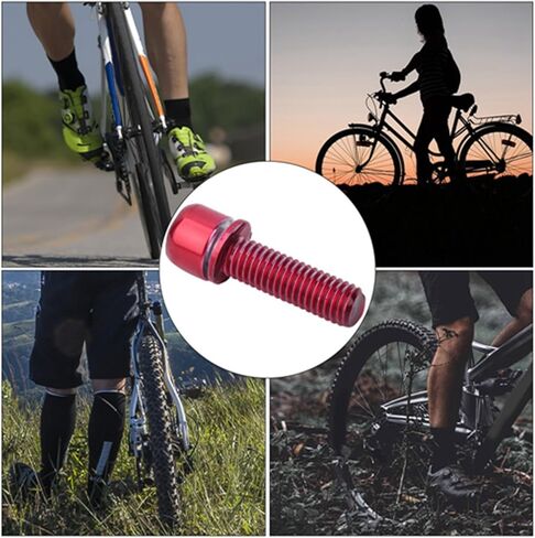 6 قطع من مسامير جذع الدراجة، برغي جذع الدراجة الفولاذي M5x18 مم، مسمار سداسي لجذع الدراجة الأنيق مقاس 0.7 بوصة، أجزاء مقود التوجيه مع فاصل لمعدات تثبيت الدراجة على الطرق الجبلية، أحمر in Kuwait