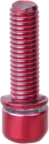 6 قطع من مسامير جذع الدراجة، برغي جذع الدراجة الفولاذي M5x18 مم، مسمار سداسي لجذع الدراجة الأنيق مقاس 0.7 بوصة، أجزاء مقود التوجيه مع فاصل لمعدات تثبيت الدراجة على الطرق الجبلية، أحمر in Kuwait