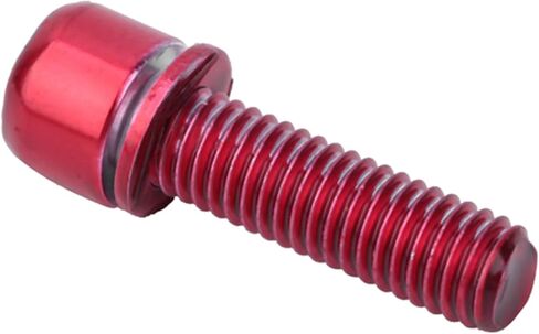 6 قطع من مسامير جذع الدراجة، برغي جذع الدراجة الفولاذي M5x18 مم، مسمار سداسي لجذع الدراجة الأنيق مقاس 0.7 بوصة، أجزاء مقود التوجيه مع فاصل لمعدات تثبيت الدراجة على الطرق الجبلية، أحمر in Kuwait