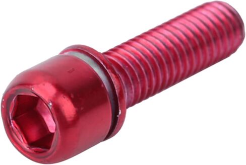 6 قطع من مسامير جذع الدراجة، برغي جذع الدراجة الفولاذي M5x18 مم، مسمار سداسي لجذع الدراجة الأنيق مقاس 0.7 بوصة، أجزاء مقود التوجيه مع فاصل لمعدات تثبيت الدراجة على الطرق الجبلية، أحمر in Kuwait