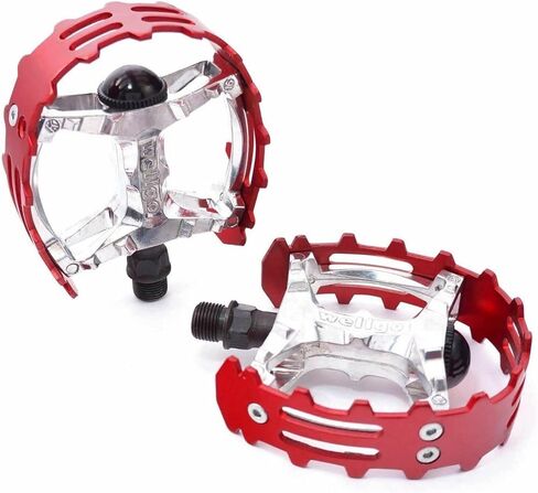CYCLEZ 9/16" Wellgo XC-II Bear Trap Bike Pedal Set, Old School Retro Style for BMX and Beach Cruiser Bicycles with 3-Piece Cranks Includes Snap-on Cateye Reflectors -Multiple Colors in Kuwait