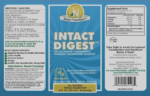 Intact Digest with Nutri-Mastic – Ionic Mineral & Mastic Gum Supplement – Supports Digestion, Nutrient Absorption, Detox, Muscle Cramping, Hydration & Immune Health – 8 fl oz in Saudi Arabia