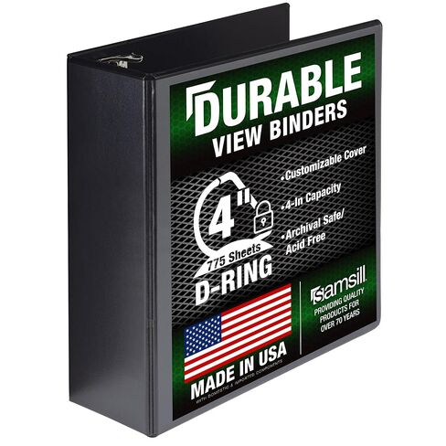 سامسيل متين باين 4 بوصة ، مصنوع في الولايات المتحدة الأمريكية ، قفل D Ring Binder ، غطاء عرض واضح للتخصيص ، أحمر ، 6 عبوات ، يحتفظ 775 صفحة in Saudi Arabia