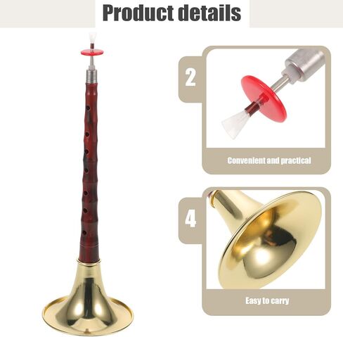 Luxshiny D Key Suona Instrument for Beginners Traditional Chinese Woodwind Musical Instrument Resin Abs Body Rosewood Finish High-strength Corrosion-resistant for Practice in Saudi Arabia
