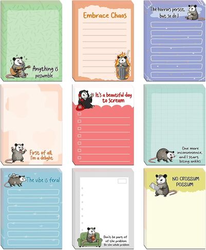 Capybara Gifts Sticky Notes - 9 PCS Cute Animal Self Stick Note for Capybara Lovers Adhesive Notepad to Do List Memo Pads School Stationery Supplies Funny Gift for Students Teacher 3x3 Inches in Kuwait