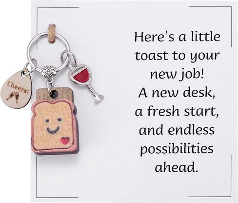 Cute Bread Toast Keychain Gift for Women Men - New Job, New Beginning, Congratulation, Housewarming, Engagement Gift in Saudi Arabia