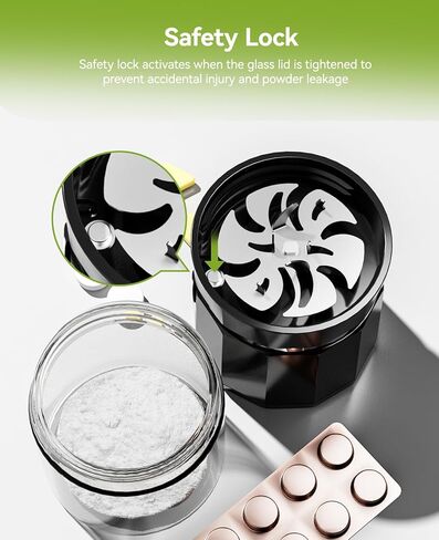Portable Cordless Electric Pill Crusher - Wodvalt Pill Crusher Fine Powder for Elderly, Battery Operated Pill Grinder for Multiple Pills, Small and Large Medication and Vitamin Tablets in Saudi Arabia