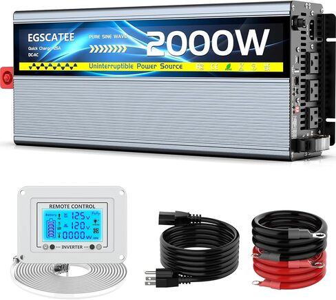 2500W Sump Pump Battery Backup System, Safe Back Up System for Emergency and Power Outage, Sump Pump Backup Power Supply with LCD Screen Remote Controller, Auto Switching in Saudi Arabia
