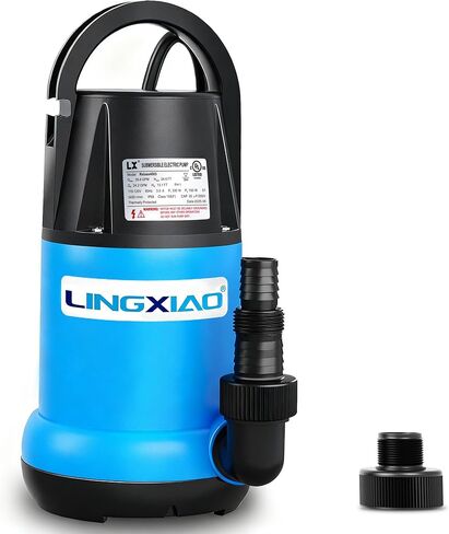 Sump Pump 1/2 HP 2370GPH Submersible Water Pump Thermoplastic Portable Utility Pump High Flow Water Removal for Swimming Pool Garden Pond Basement Window Wells in Saudi Arabia