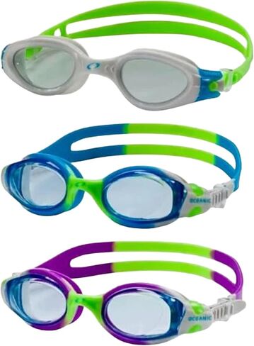 Oceanic Kids Swim Goggles 3 Pack, Youth Swimming Goggles Ages 4-14, Anti-Fog & UV 400, Leak-Proof Soft Silicone Seal, Wide-View Lenses, Easy-Adjust Side Buckles in Saudi Arabia