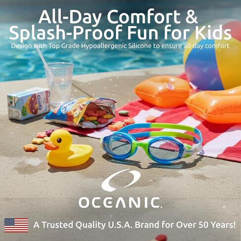 Oceanic Kids Swim Goggles 3 Pack, Youth Swimming Goggles Ages 4-14, Anti-Fog & UV 400, Leak-Proof Soft Silicone Seal, Wide-View Lenses, Easy-Adjust Side Buckles in Saudi Arabia