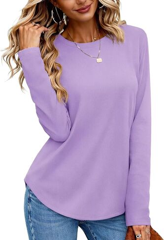 YUCOLEN Womens Long Sleeve Shirts for Legging Fitted Crewneck Casual Tunics in Kuwait