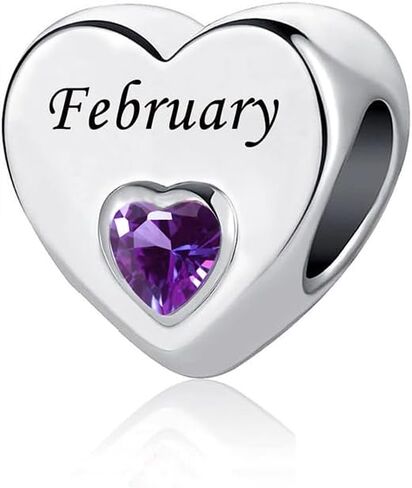 يناير وديسمبر جوهرة الميلاد سحر الفضة 12 شهرا اللون الحب القلب كريستال عيد ميلاد حبة للفتيات أساور باندورا in Kuwait