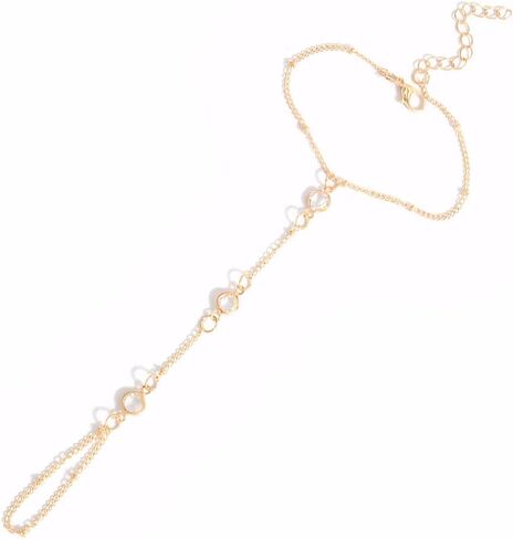 Hand Chain Bracelet for Women Trendy 14K Gold Plated Paperclip Link Adjustable Dainty Stackable Jewelry Gifts in Saudi Arabia