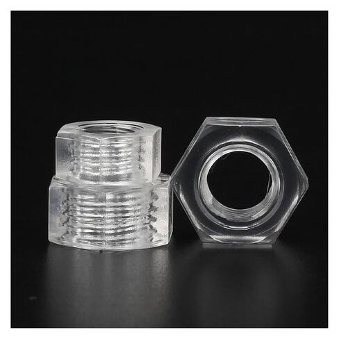 Clear Nylon Hex Nuts - M3 M4 M5 M6 Transparent Plastic Acrylic Hexagon Nut - 10/50/100/1000pcs(M3 10pcs) in Saudi Arabia
