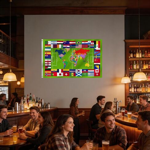 2026 World Football Soccer Flag 3X5FT, 48 Countries Flags, Showcase Decorations Football Supporters Banner,Soccer Merchandise Accessories,Great Soccer Fans Gifts, Vivid Color and Fade Proof,Canvas Header and Double Stitched with Brass Grommets, Indoor, Ou in Saudi Arabia