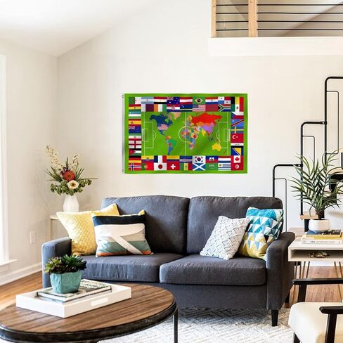 2026 World Football Soccer Flag 3X5FT, 48 Countries Flags, Showcase Decorations Football Supporters Banner,Soccer Merchandise Accessories,Great Soccer Fans Gifts, Vivid Color and Fade Proof,Canvas Header and Double Stitched with Brass Grommets, Indoor, Ou in Saudi Arabia