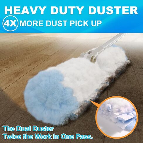 مقبض منفضة JOYMOOP قابل للتمديد بطول 6 أقدام مع 24 عبوة ثقيلة، متوافق مع عبوات منفضة سويفر، وسادات غبار من الألياف الدقيقة للاستعمال مرة واحدة لتنظيف المنزل، والسقف، والمروحة، والنوافذ، والمناطق التي يصعب الوصول إليها in Kuwait