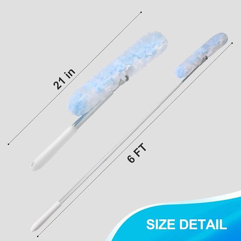 مقبض منفضة JOYMOOP قابل للتمديد بطول 6 أقدام مع 24 عبوة ثقيلة، متوافق مع عبوات منفضة سويفر، وسادات غبار من الألياف الدقيقة للاستعمال مرة واحدة لتنظيف المنزل، والسقف، والمروحة، والنوافذ، والمناطق التي يصعب الوصول إليها in Kuwait