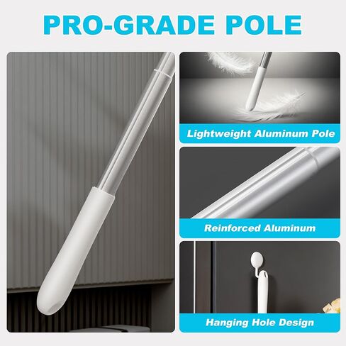 مقبض منفضة JOYMOOP قابل للتمديد بطول 6 أقدام مع 24 عبوة ثقيلة، متوافق مع عبوات منفضة سويفر، وسادات غبار من الألياف الدقيقة للاستعمال مرة واحدة لتنظيف المنزل، والسقف، والمروحة، والنوافذ، والمناطق التي يصعب الوصول إليها in Kuwait