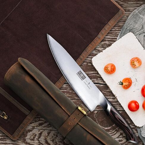 ELIZO الجلود سكين لفة سكين الشيف حقيبة سكاكين الشيف المهنية لفة حقيبة السفر تخزين حمل حالة التفاف حامل غمد المطبخ الناقل حماة كم أداة الطهاة هدية أشيب in Kuwait